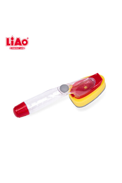 liao OCN-D130086 Dishwand 18-Pack – Yellow, Ergonomic, Built-in Soap Dispenser & Bristles