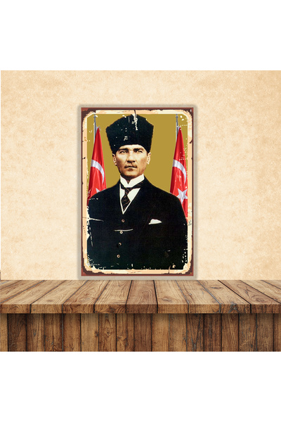 Home Mustafa Kemal Atatürk Temalı 20 x 30 CM MDF Duvar Tablosu 014