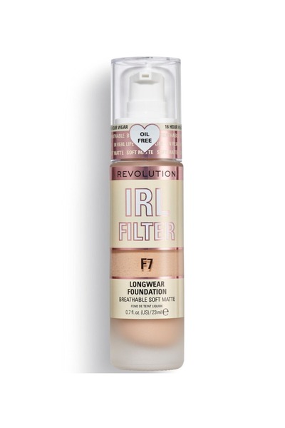 MAKEUP REVOLUTION Φίλτρο IRL, Χωρίς λάδι, μακράς διαρκείας, κρεμώδες foundation, F7, 23 ml