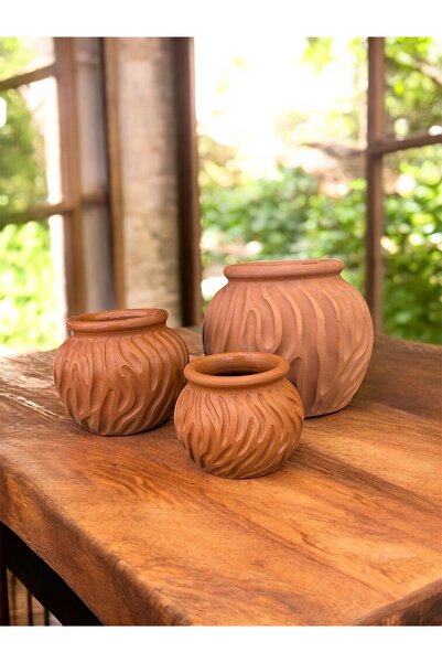 egesaksı Büyük boy Natürel işlemeli küp saksı