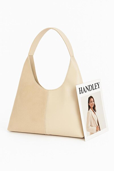 Handley حقيبة كتف من جلد الغزال والجلد - الموسم الجديد