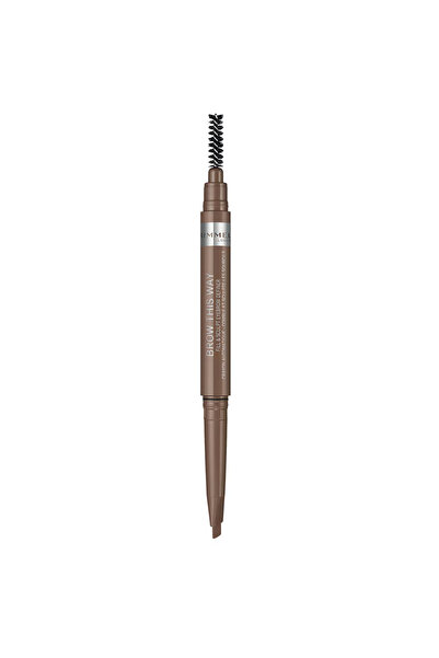 RIMMEL LONDON , Brow This Way, Double-Ended, Eyebrow Cream Pencil, 002, Medium Brown, 2.4 g