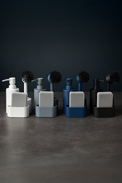 Vadi Akrilik Süngerlikli Pompalı Sabunluk ve Bulaşık Fırçası Seti – Mutfak La...