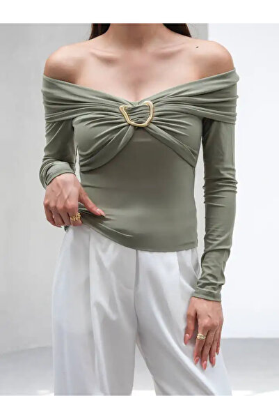 cemo Madonna Collar Bluz with Buckle