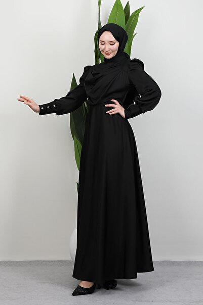 GİYZAMİLA Front Open Dress Black