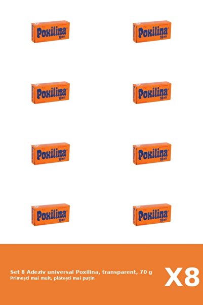 Poxilina Set 8 Adeziv universal Poxilina, transparent, 70 g