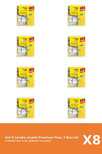 Fino Set of 8 Premium Fino Wet Wipes, 3 pcs/set