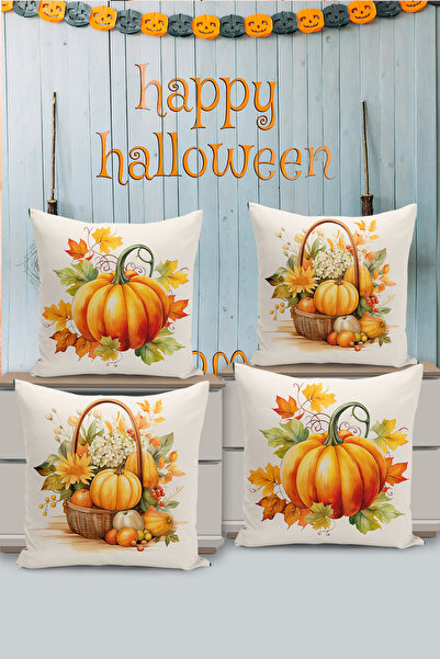 Filamente Husă de pernă cu imprimare digitală pe două fețe, cu tematică de toamnă de Halloween