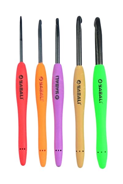 INURA GLOBAL مقبض كروشيه مرن ذو طرف أسود مقاس 3