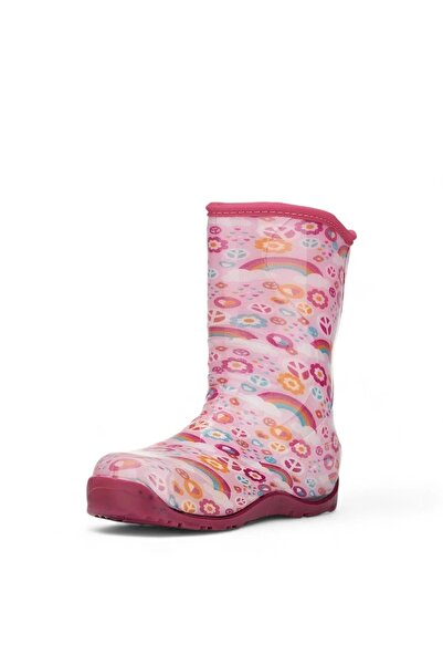 Tuğba Ortopedi 514 Μπότες βροχής με ζεστή επένδυση για κορίτσια προσχολικής ηλικίας, ροζ ουράνιο τόξο