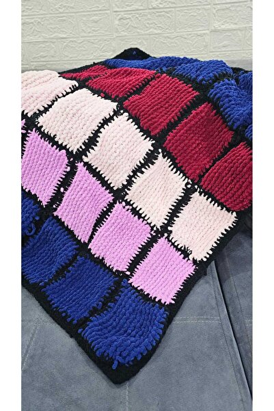 Bebek Puffy Örgü 90*95 cm Yumuşak Battaniye 4 Renkli