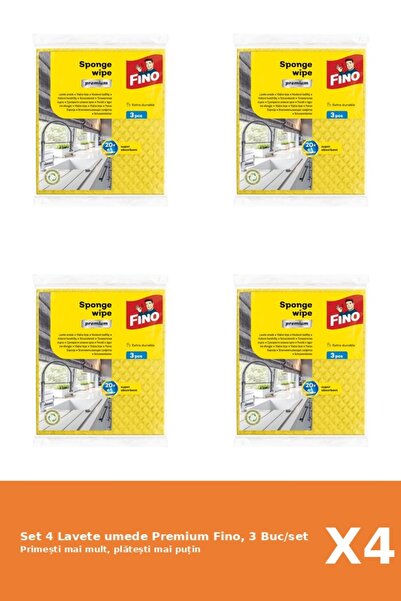 Fino Set of 4 Premium Fino Wet Wipes, 3 pcs/set