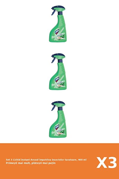 Aroxol Set 3 Lichid instant impotriva insectelor taratoare, 400 ml