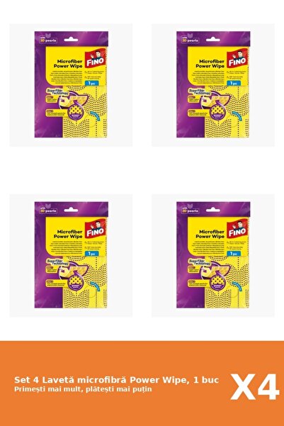 Fino Set of 4 Power Wipe Microfiber Cloth, 1 pc.