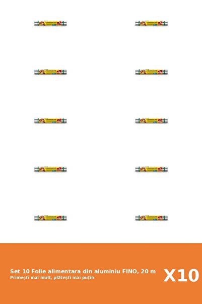 Fino Set 10 Folie alimentara din aluminiu FINO, 20 m