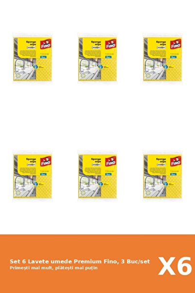Fino Set of 6 Premium Fino Wet Wipes, 3 pcs/set