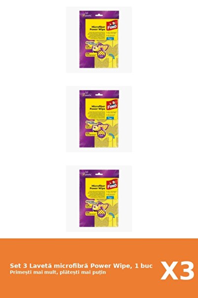 Fino Set of 3 Power Wipe Microfiber Cloth, 1 pc.