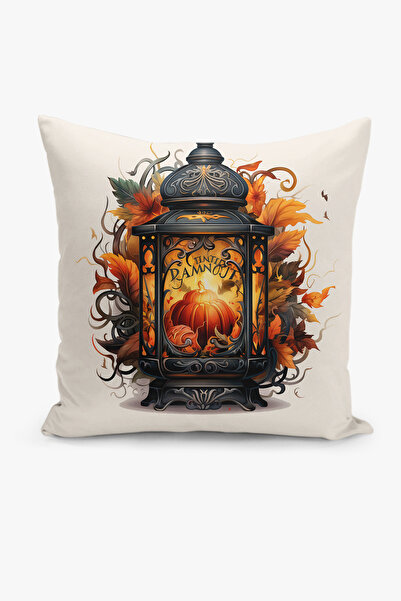 Filamente غطاء وسادة مطبوع رقميًا على الوجهين بنمط فانوس الهالوين