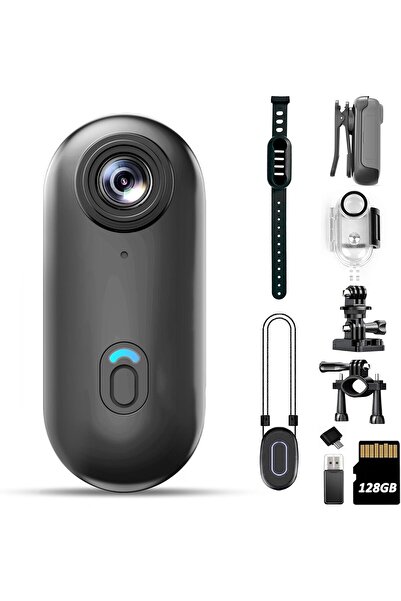 Generic 4K Mini Body Camera 128GB - Action Body Cam with Audio & Video- Thumb Hands Free Waterproof Recordin