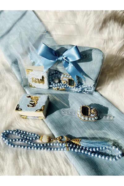 Mapel 5 Adet tülbent mini kuran zikirmatik tesbih set bebek mevlidi, Umre, Ha...