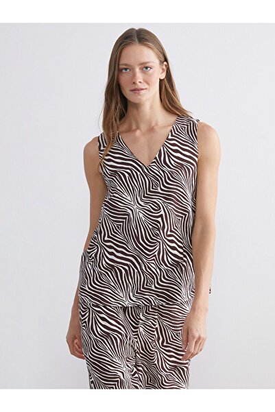 LC Waikiki Bluză LCWAIKIKI pentru maternitate cu decolteu în V imprimeu leopard