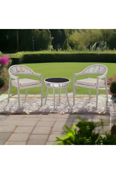 Al Saada Home Limited quantity tea table set - 2 chairs - Beige