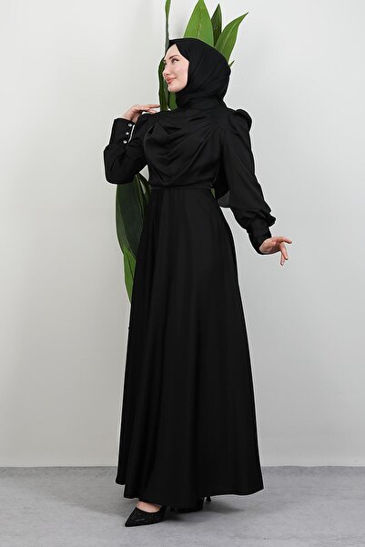 GİYZAMİLA Front Open Dress Black