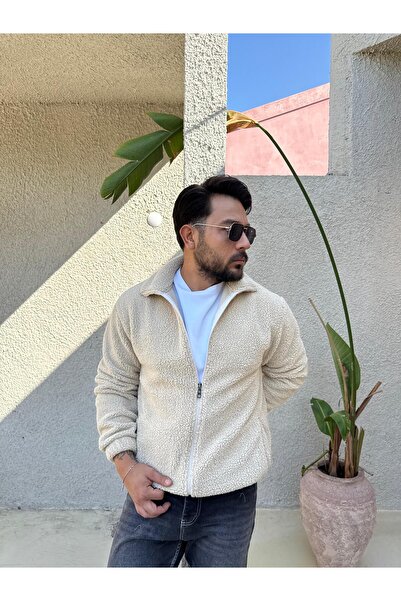 Combineman35 Lamb Fabric Zippered Men's Jacket