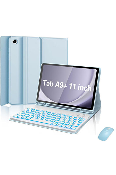 Fogy Samsung Galaxy Tab A11 Plus/A9+ Plus 11inç 2025 Uyumlu Bluetooth Klavyeli Kılıfı + Mouse