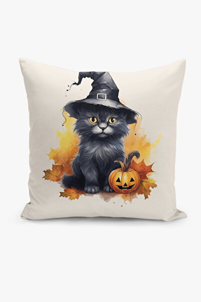 Filamente Husă pentru pernă cu imprimare digitală pe două fețe Halloween Cat ...