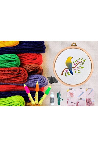 INURA GLOBAL مجموعة التطريز مجموعة لكمة مع مجموعة DIY البكرة السلسلة 44