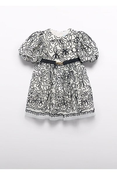 Abel & Lula Mayoral Abel&Lula Girl's Balloon Sleeve Dress Black