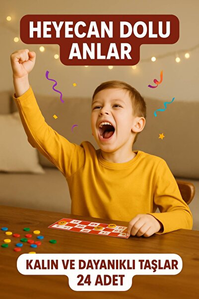 TOYFEST Renkli Tombala Seti • 24 Adet Kart • Tam Takım • Aileyle Oynamaya Haz...