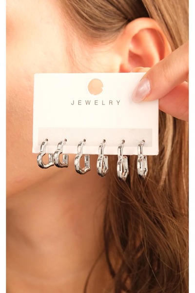 Jack Ferrero Kadın Çoklu Altın Kaplama Küpe Seti