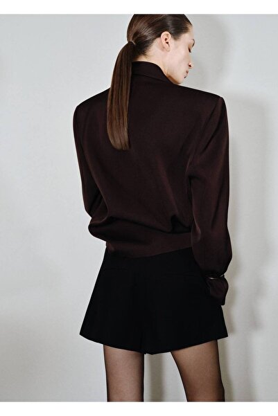 MANGO Woman Yüksek belli pensli şort