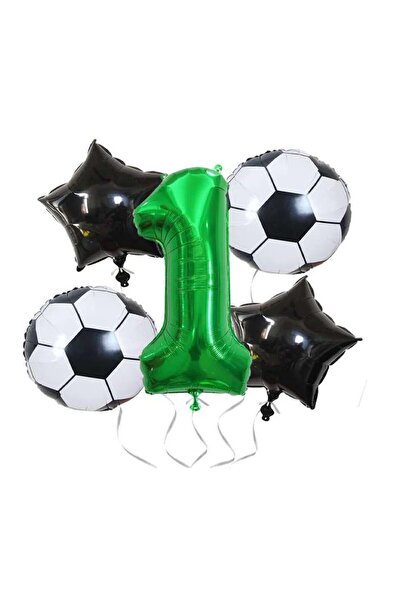 Generic Brand مجموعة بالونات ذات طابع كرة القدم باللون الأخضر، العمر 1