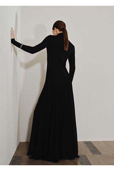 MANGO Woman Yüksek yaka evaze elbise