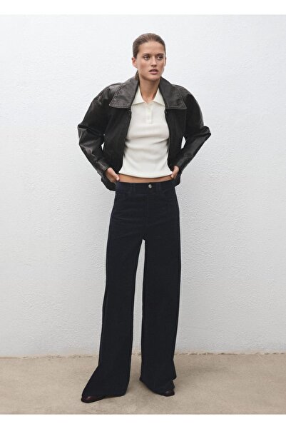 MANGO Woman Wide leg kadife jean