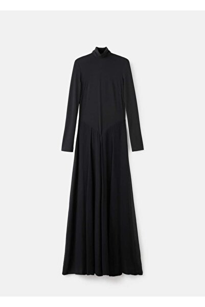 MANGO Woman Yüksek yaka evaze elbise