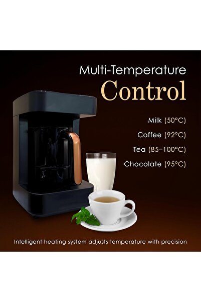 NEXSO Turkish Coffee Maker 600W Electric Machine with Milk Frother, 1–7 Cups & Keep Warm Function