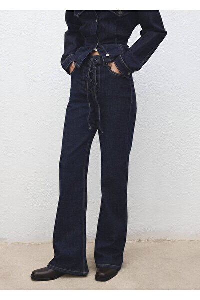 MANGO Woman Flare kot pantolon bağcıkları