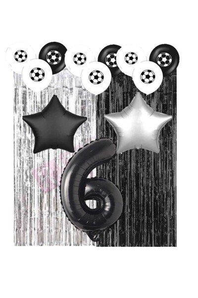 İSTOÇ PARTİ مجموعة حفلات أعياد الميلاد باللونين الأبيض والأسود لعمر 6 سنوات