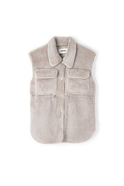 İpekyol Ayarlanabilir bel suni kürk yelek