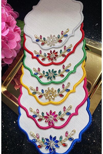 ELÇİÇEK HOME Presentation Napkin, Cocktail Napkin, Luxury Stone Coffee Side Presentation Napkin 6 Pieces