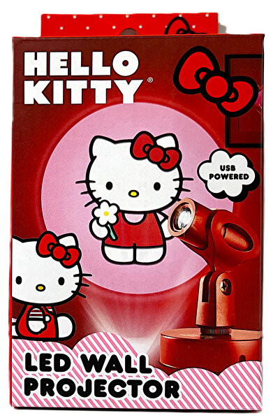 Hello Kitty LED Wall Projector Lamp Red Light USB Power w/ Cable - New