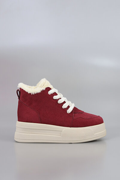 kajal ayakkabı Frm 034 Fur Detail Lace up Boots