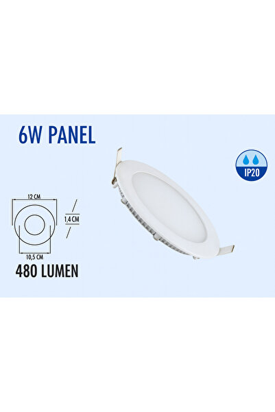 Lampist 6w Sıva Altı Slim Panel Led 3000k Beyaz Kasa 3000K