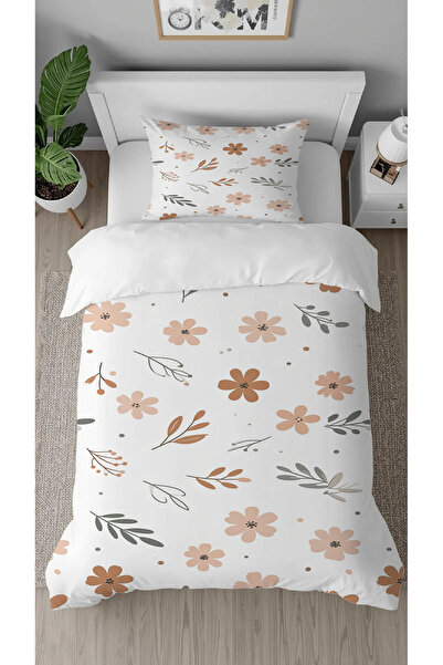 GREENDECOR طقم غطاء لحاف بتصميم أنيق بدون ملاءات مطبوع رقميًا بنمط زهرة الأور...