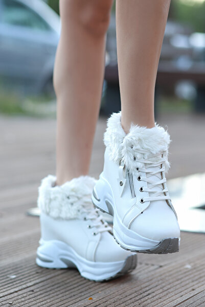 kajal ayakkabı Dnr 432 Zipper Detailed Fur Boots
