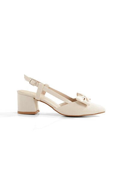 Y ESMA Bow-Tied, Pointed-Toe, Open-Back, 5 cm Plated Heel
